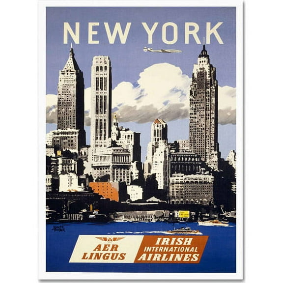 Trademark Fine Art "Trav NY Aer Lingus" Canvas Art by Vintage Apple Collection
