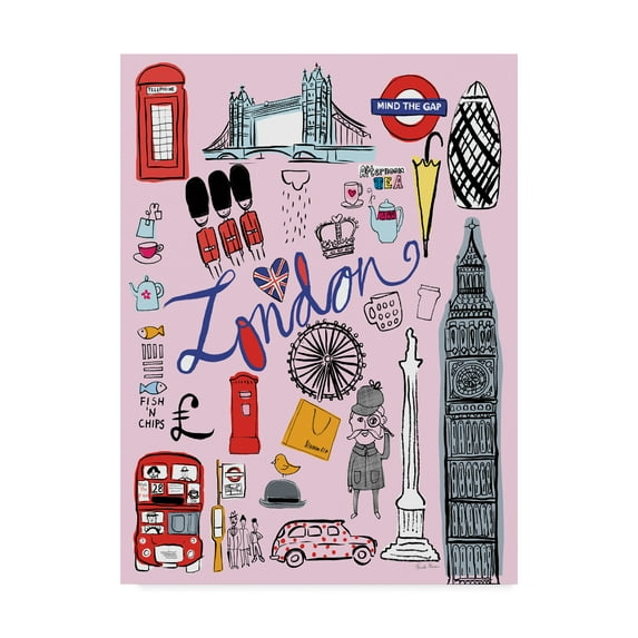 Trademark Fine Art 'Travel London' Canvas Art by Farida Zaman