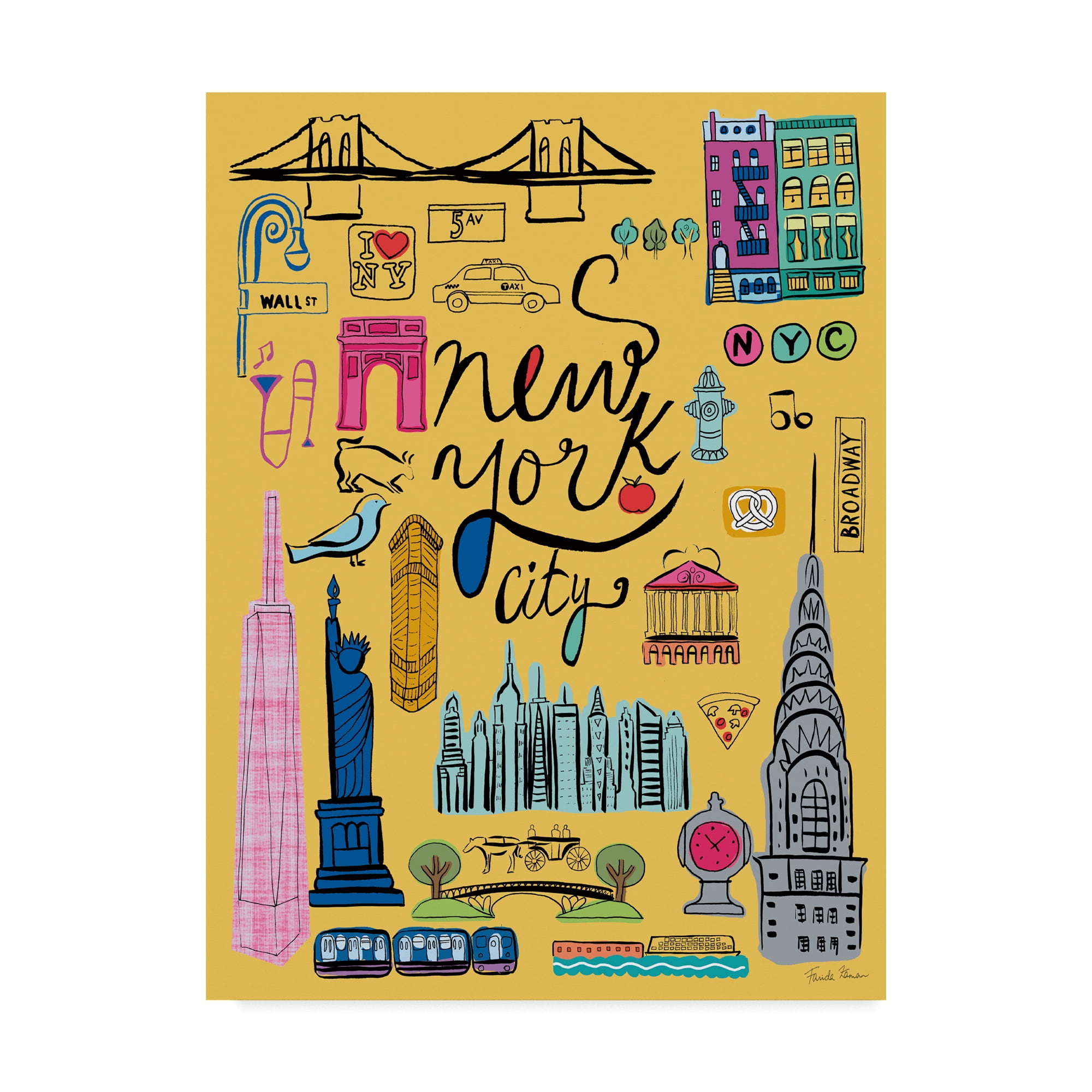 Trademark Fine Art 'Travel NYC' Canvas Art by Farida Zaman