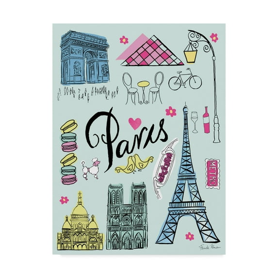 Trademark Fine Art 'Travel Paris' Canvas Art by Farida Zaman