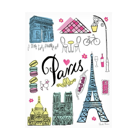 Trademark Fine Art 'Travel Paris White' Canvas Art by Farida Zaman