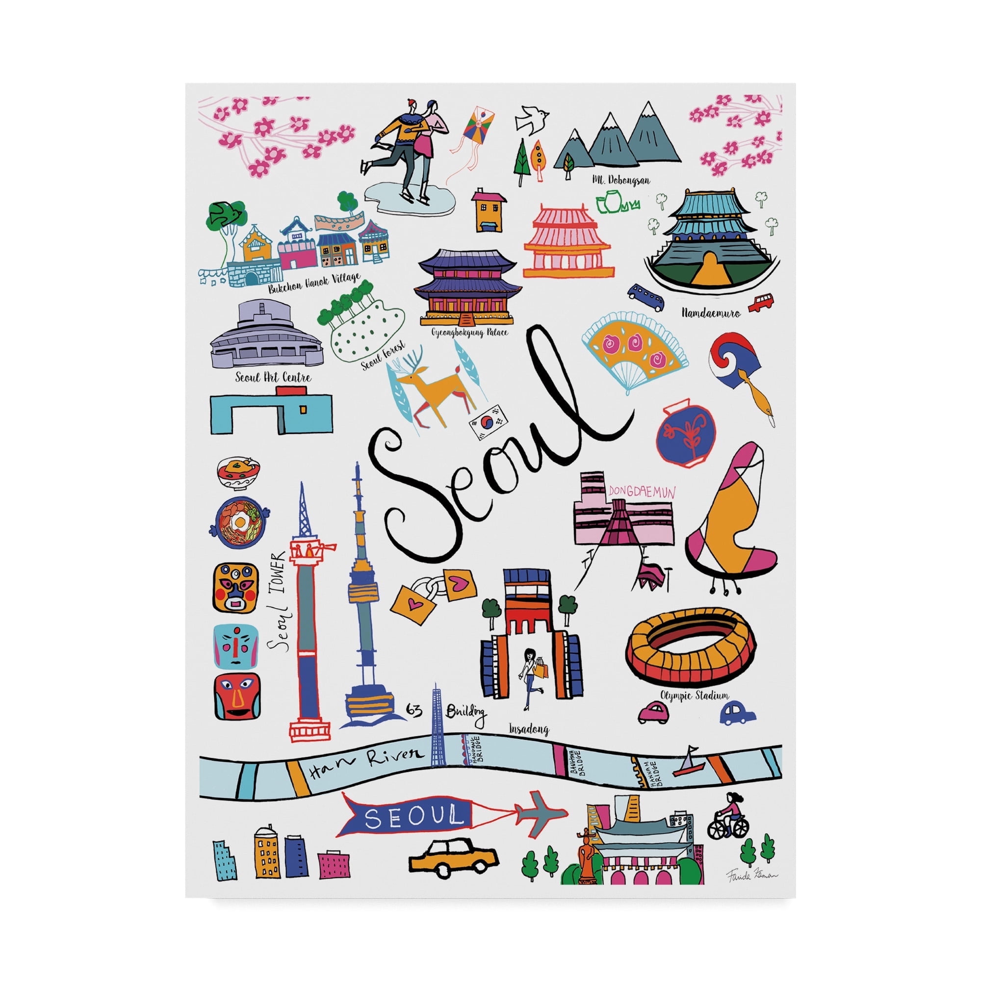 Trademark Fine Art 'Travel Seoul' Canvas Art by Farida Zaman