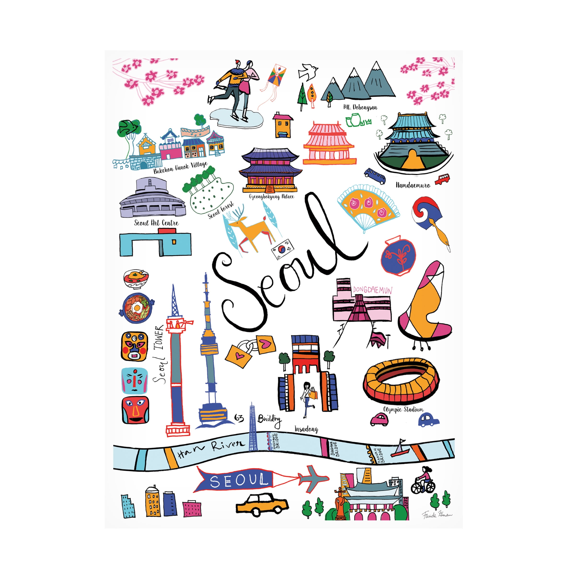 Trademark Fine Art 'Travel Seoul' Canvas Art by Farida Zaman
