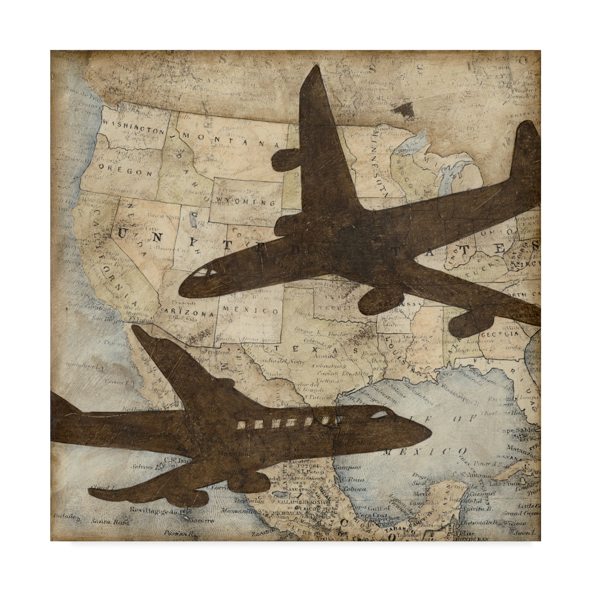 Trademark Fine Art 'Travel Silhouette II' Canvas Art by Megan Meagher