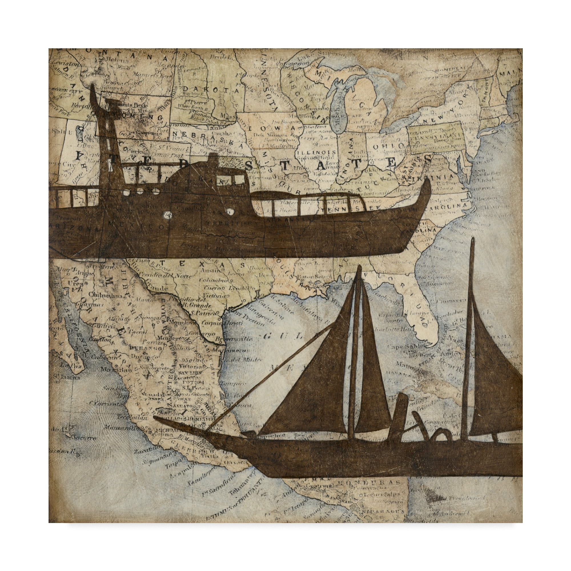 Trademark Fine Art 'Travel Silhouette III' Canvas Art by Megan Meagher