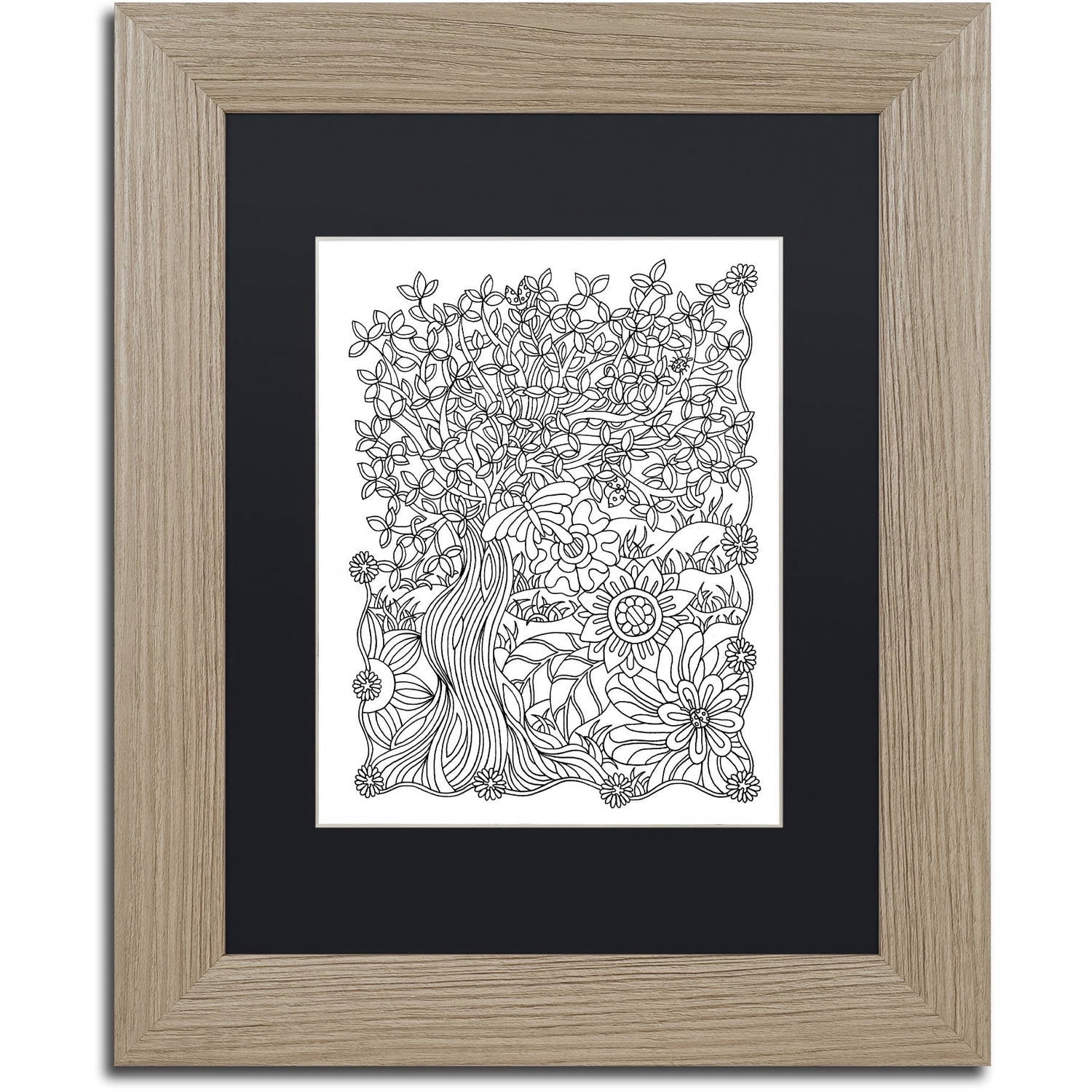Trademark Fine Art "Tree" Canvas Art by Kathy G. Ahrens, Black Matte, Birch Frame
