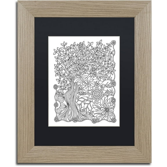 Trademark Fine Art "Tree" Canvas Art by Kathy G. Ahrens, Black Matte, Birch Frame