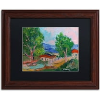 Trademark Fine Art "Tree Valley" Canvas Art by Manor Shadian Black Matte, Wood Frame