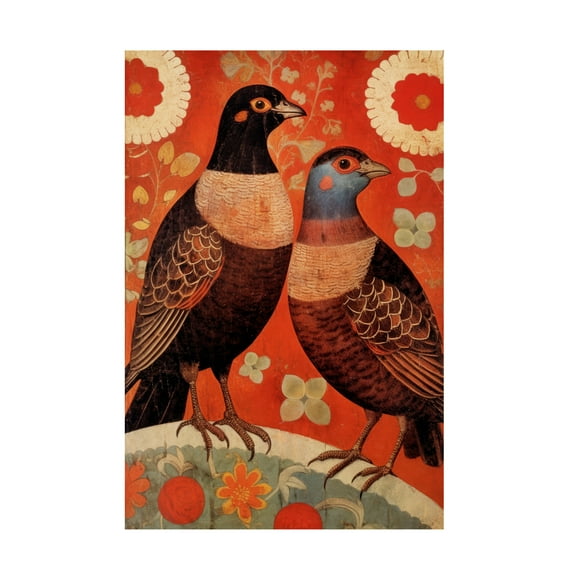 Trademark Fine Art Treechild Nostalgic Birds Canvas Wall Art