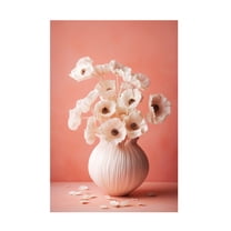 Trademark Fine Art Treechild White Poppy On Coral Background Canvas Wall Art