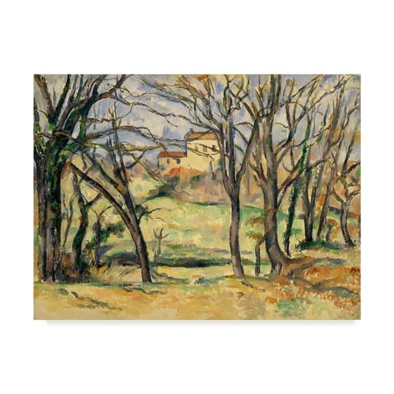 Trademark Fine Art 'Trees And Houses Near The Jas De Bouffan' Canvas Art by Paul Cezanne