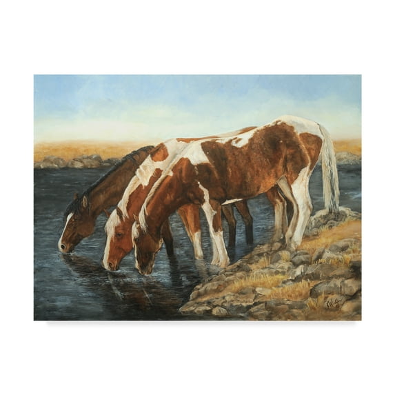 Trademark Fine Art 'Tres Caballos' Canvas Art by Kathy Winkler