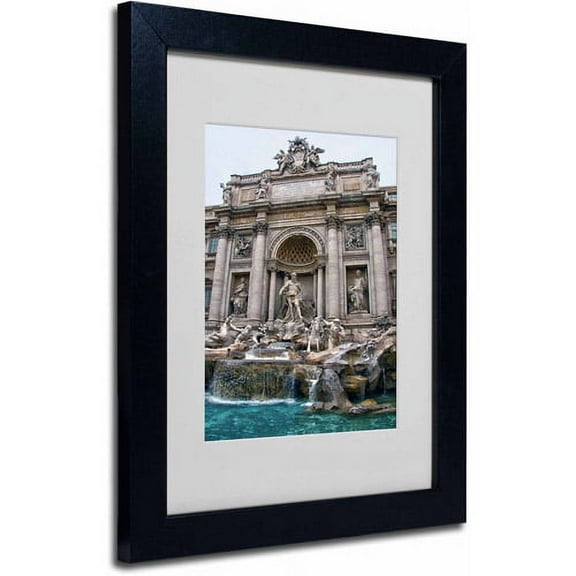 Trademark Fine Art "Trevi Fountain" Canvas Art by CATeyes, Black Frame