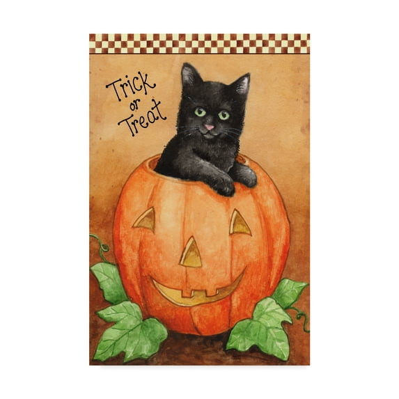 Trademark Fine Art 'Trick Or Treat Black Cat' Canvas Art by Melinda Hipsher