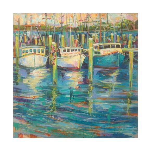 Trademark Fine Art 'Trio Of Boats' Canvas Art by Jeanette Vertentes