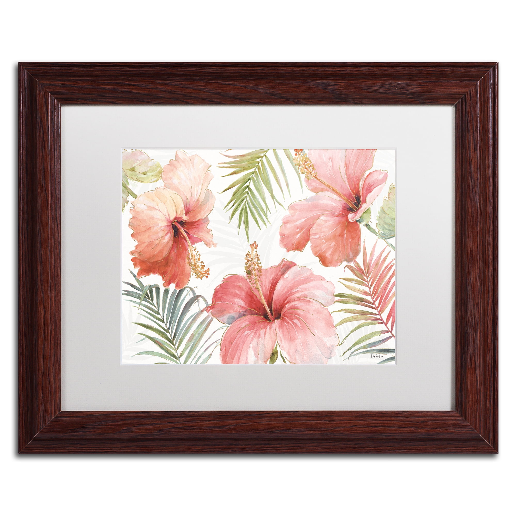 Trademark Fine Art 'Tropical Blush I' Matted Framed Art by Lisa Audit