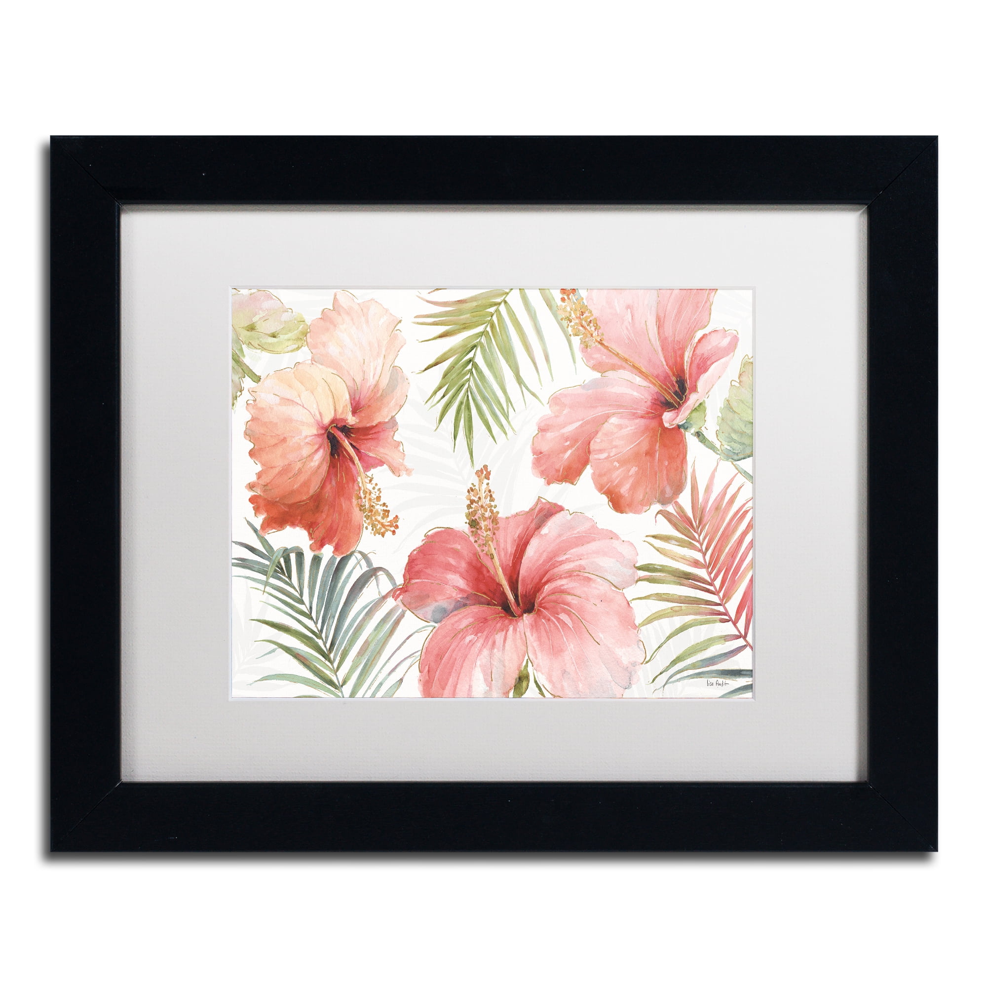 Trademark Fine Art 'Tropical Blush I' Matted Framed Art by Lisa Audit