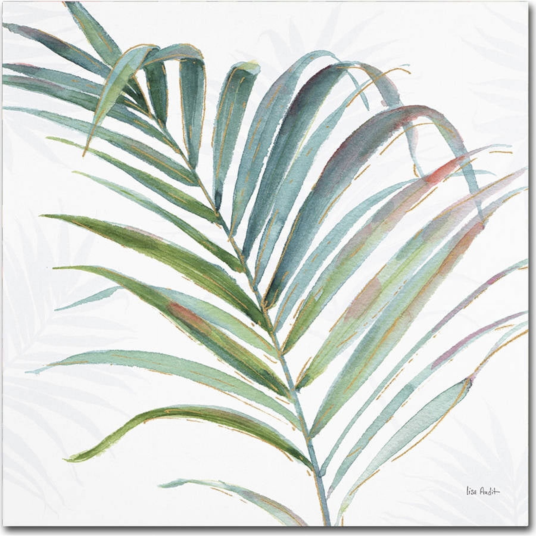 Tropical Blush Green and White Canvas Art