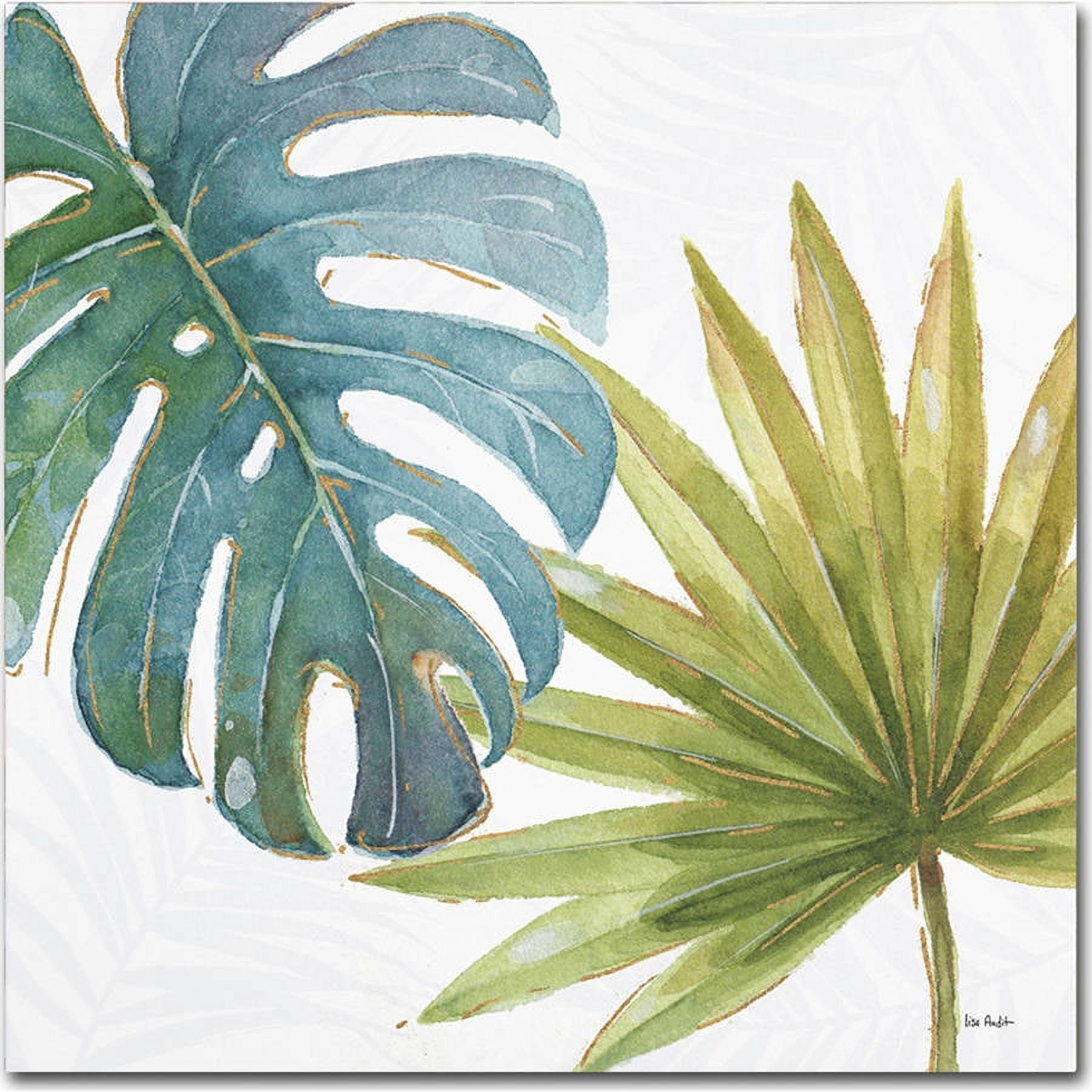 Large Tropical Green and Blue Canvas Wall Art