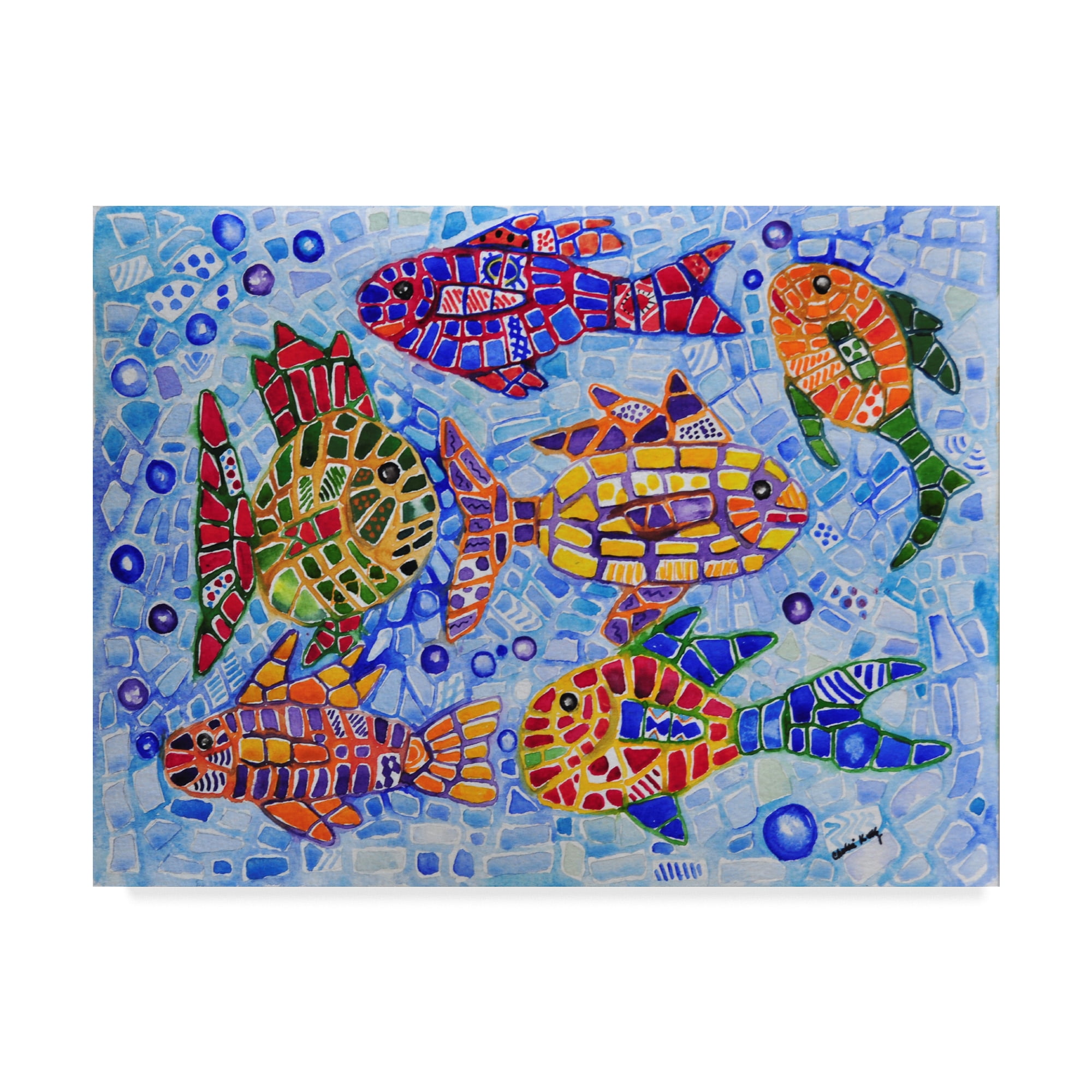 Trademark Fine Art 'Tropical Fish Pattern' Canvas Art by Charlsie Kelly