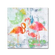 Trademark Fine Art 'Tropical Flamingos' Canvas Art by Jean Plout