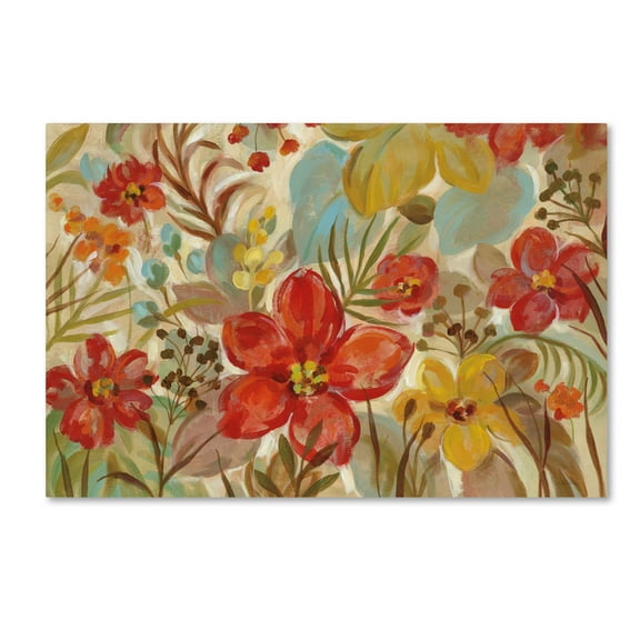 Trademark Fine Art 'Tropical Flowers' Canvas Art by Silvia Vassileva