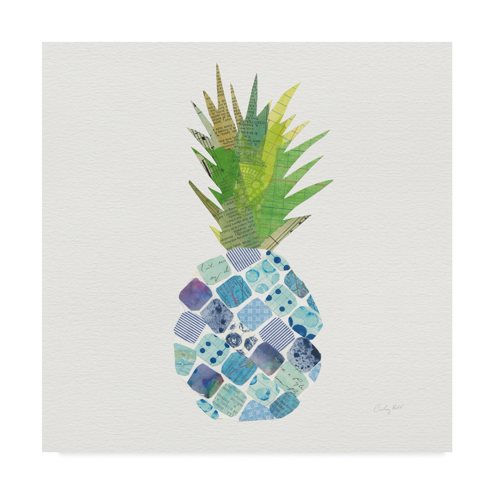 Blue and Green Pineapple Canvas Print, 15 x 20