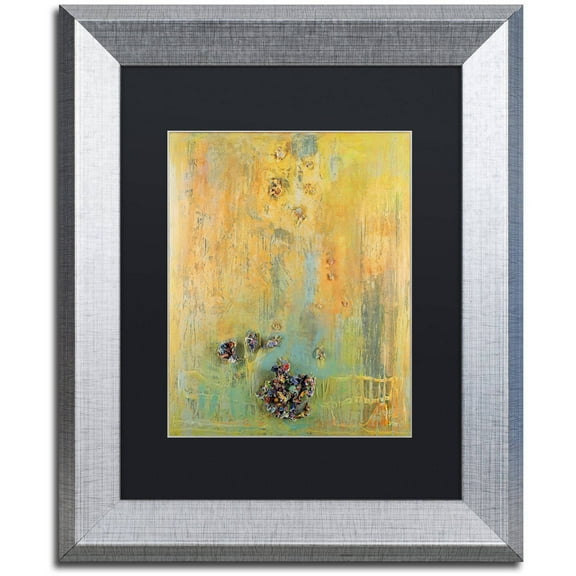 Trademark Fine Art "Tropical Island" Canvas Art by Pat Saunders-White, Black Matte, Silver Frame