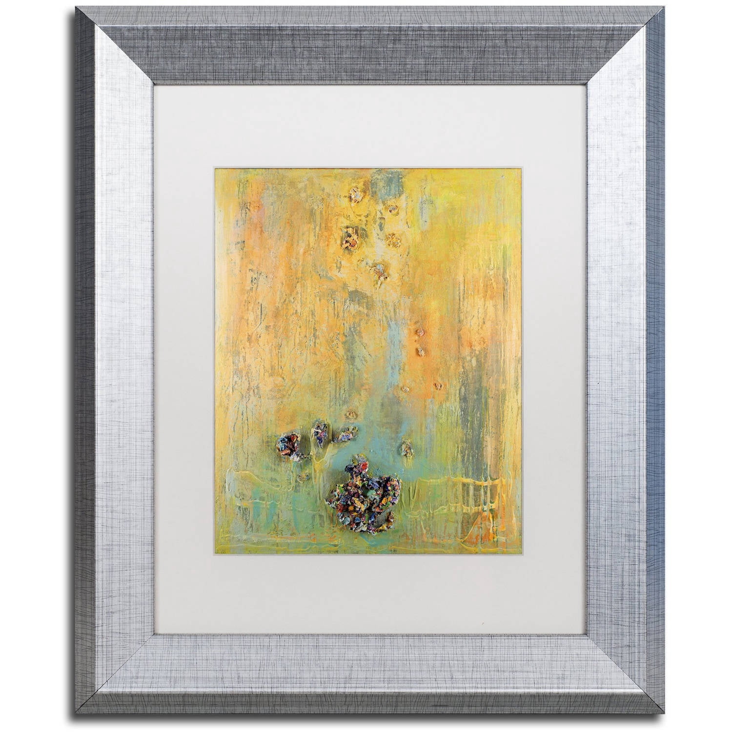 Trademark Fine Art "Tropical Island" Canvas Art by Pat Saunders-White, White Matte, Silver Frame
