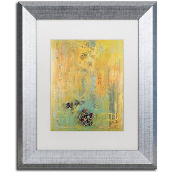 Trademark Fine Art "Tropical Island" Canvas Art by Pat Saunders-White, White Matte, Silver Frame