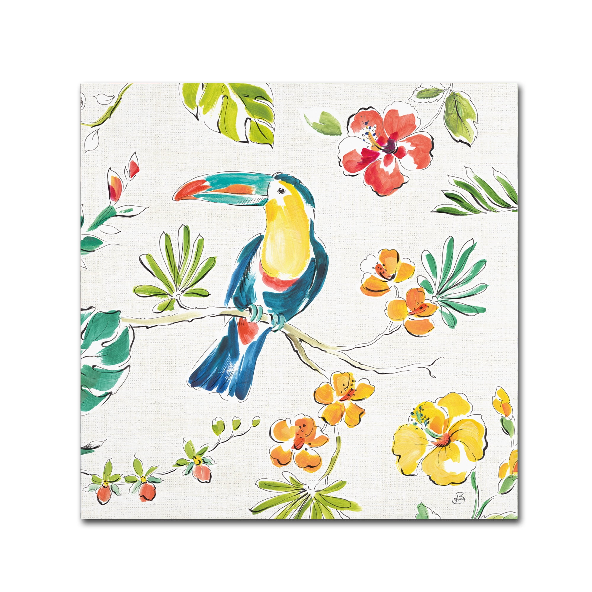 Trademark Fine Art 'Tropical Oasis V White' Canvas Art by Daphne Brissonnet