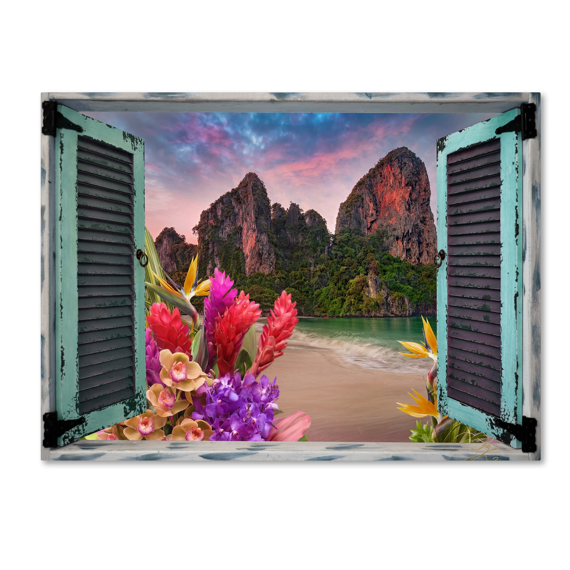 Trademark Fine Art "Tropical Window to Paradise VI" Canvas Art by Leo Kelly