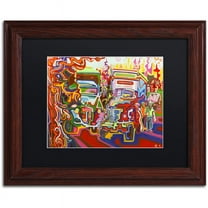 Trademark Fine Art "Trucks" Canvas Art by Josh Byer, Black Matte, Wood Frame