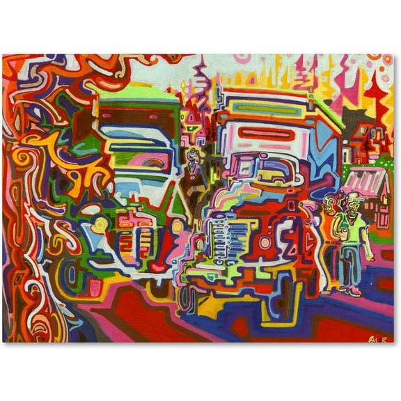 Trademark Fine Art "Trucks" Canvas Art by Josh Byer