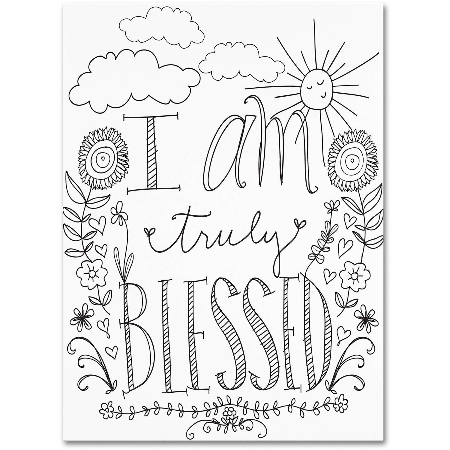 Truly Blessed Inspirational Quote Canvas Art, 14x19 Inches