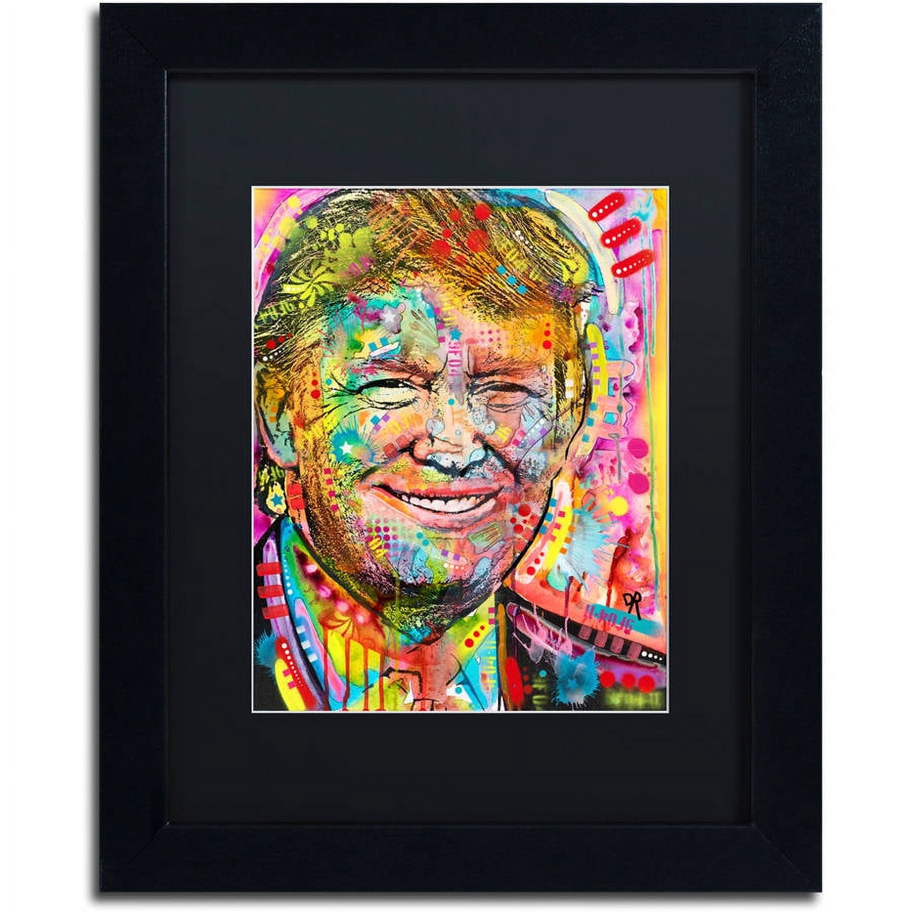 Trademark Fine Art "Trump" Canvas Art by Dean Russo, Black Matte, Black Frame