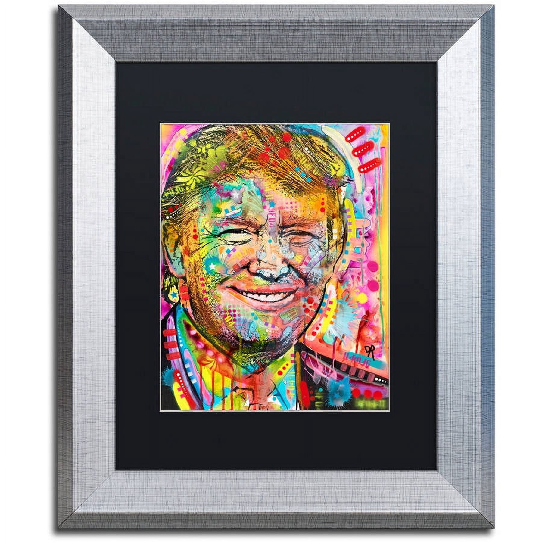 Trademark Fine Art "Trump" Canvas Art by Dean Russo, Black Matte, Silver Frame
