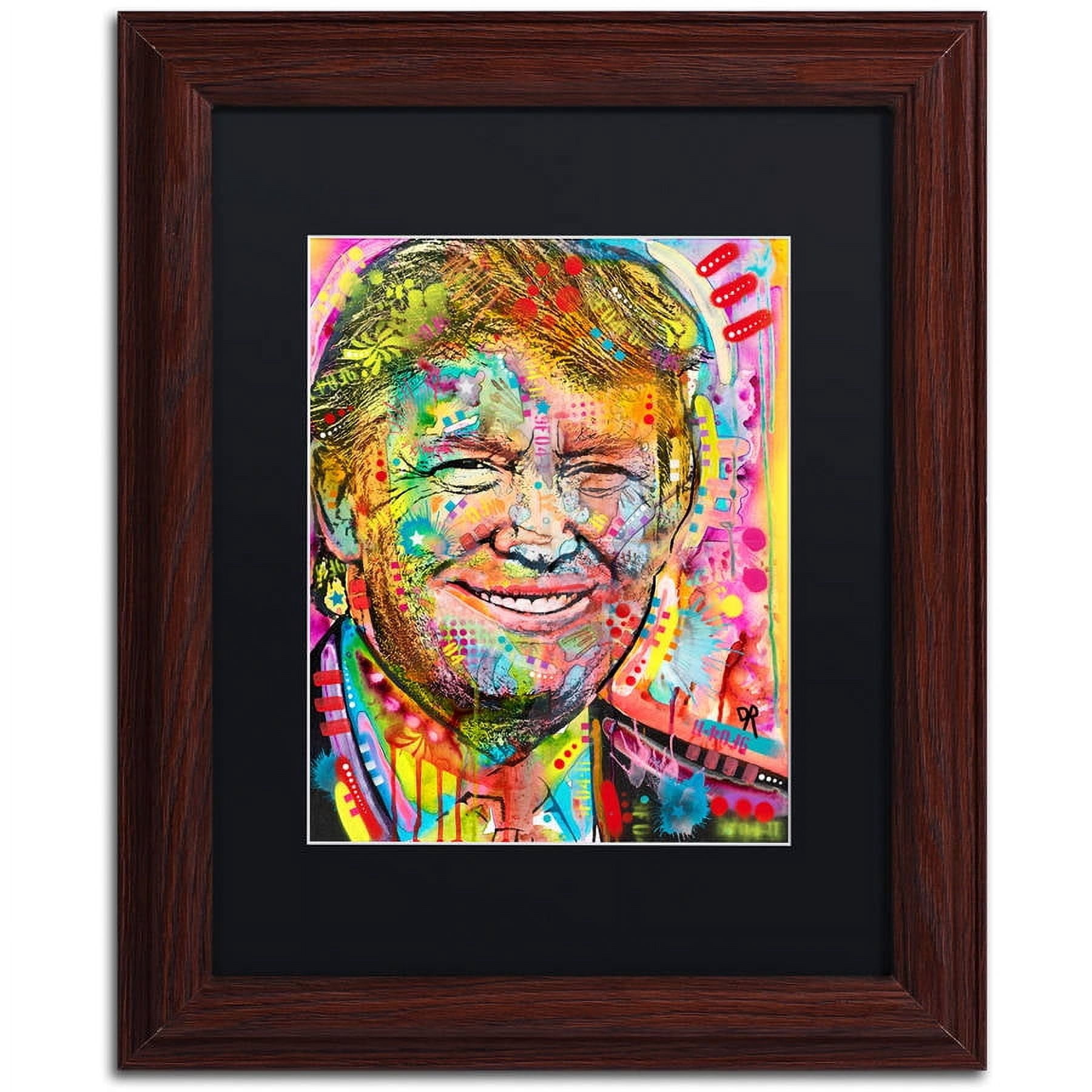 Trademark Fine Art "Trump" Canvas Art by Dean Russo, Black Matte, Wood Frame