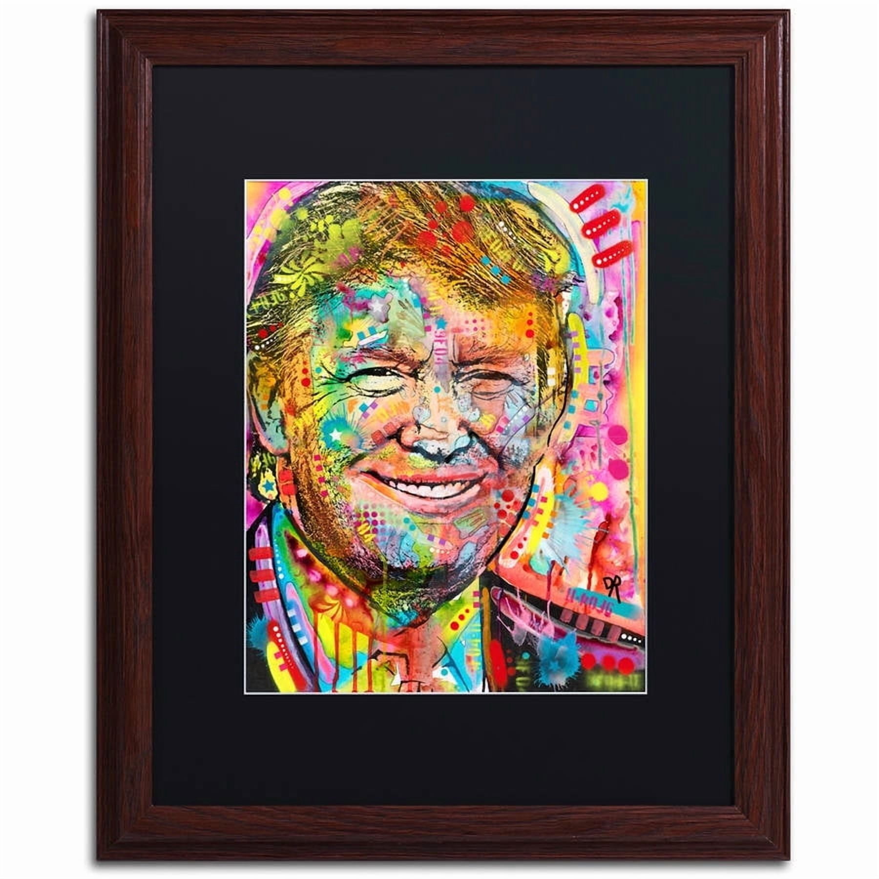 Trademark Fine Art "Trump" Canvas Art by Dean Russo, Black Matte, Wood Frame
