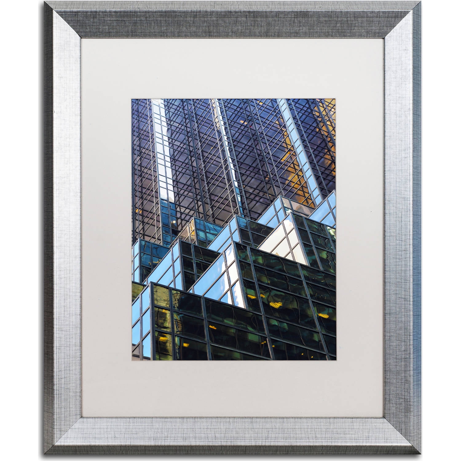 Trademark Fine Art "Trump Tower" Canvas Art by CATeyes, White Matte, Silver Frame
