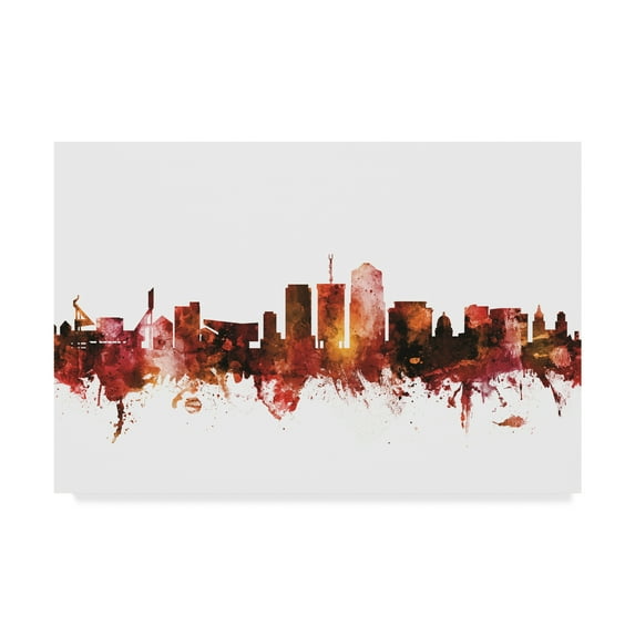 Trademark Fine Art 'Tucson Arizona Skyline Red' Canvas Art by Michael Tompsett