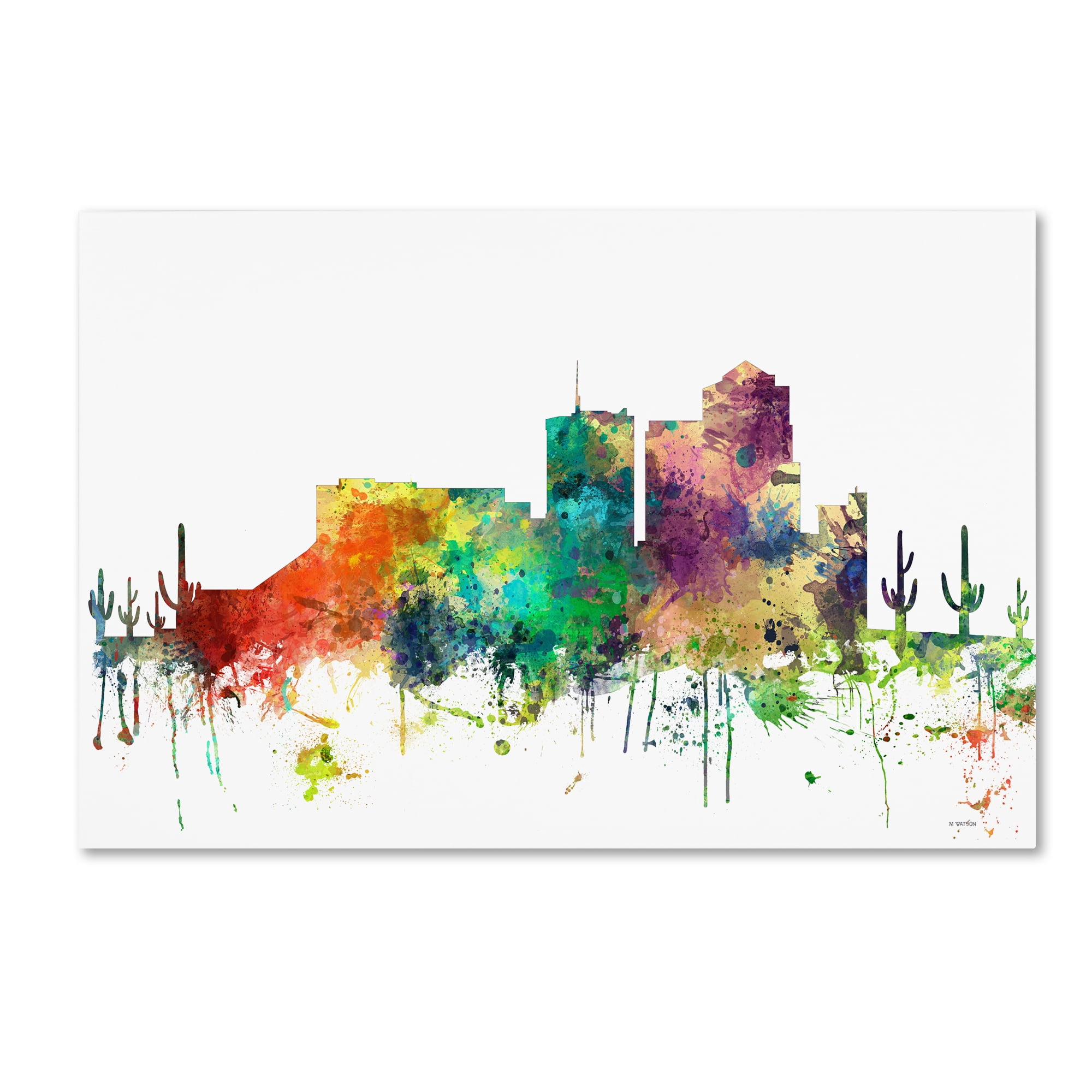 Trademark Fine Art "Tucson Arizona Skyline SP" Canvas Art by Marlene Watson