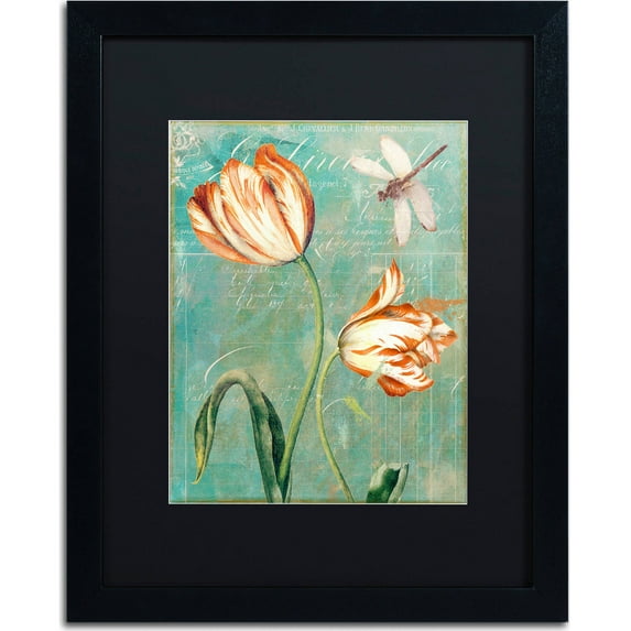 Trademark Fine Art "Tulips Ablaze I" Canvas Art by Color Bakery, Black Matte, Black Frame