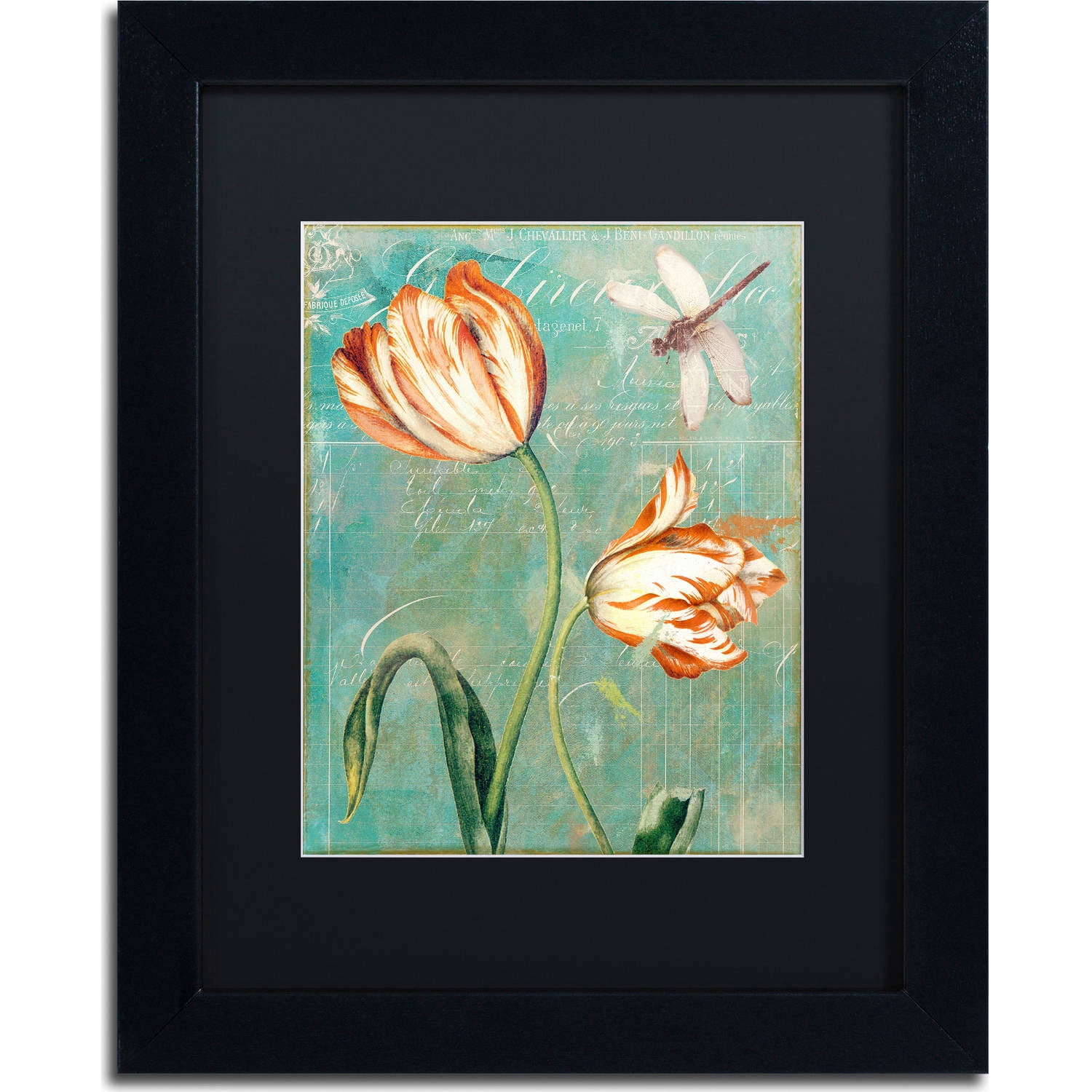 Trademark Fine Art "Tulips Ablaze I" Canvas Art by Color Bakery, Black Matte, Black Frame