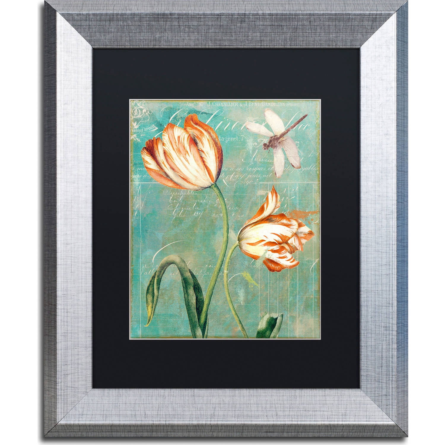 Trademark Fine Art "Tulips Ablaze I" Canvas Art by Color Bakery, Black Matte, Silver Frame
