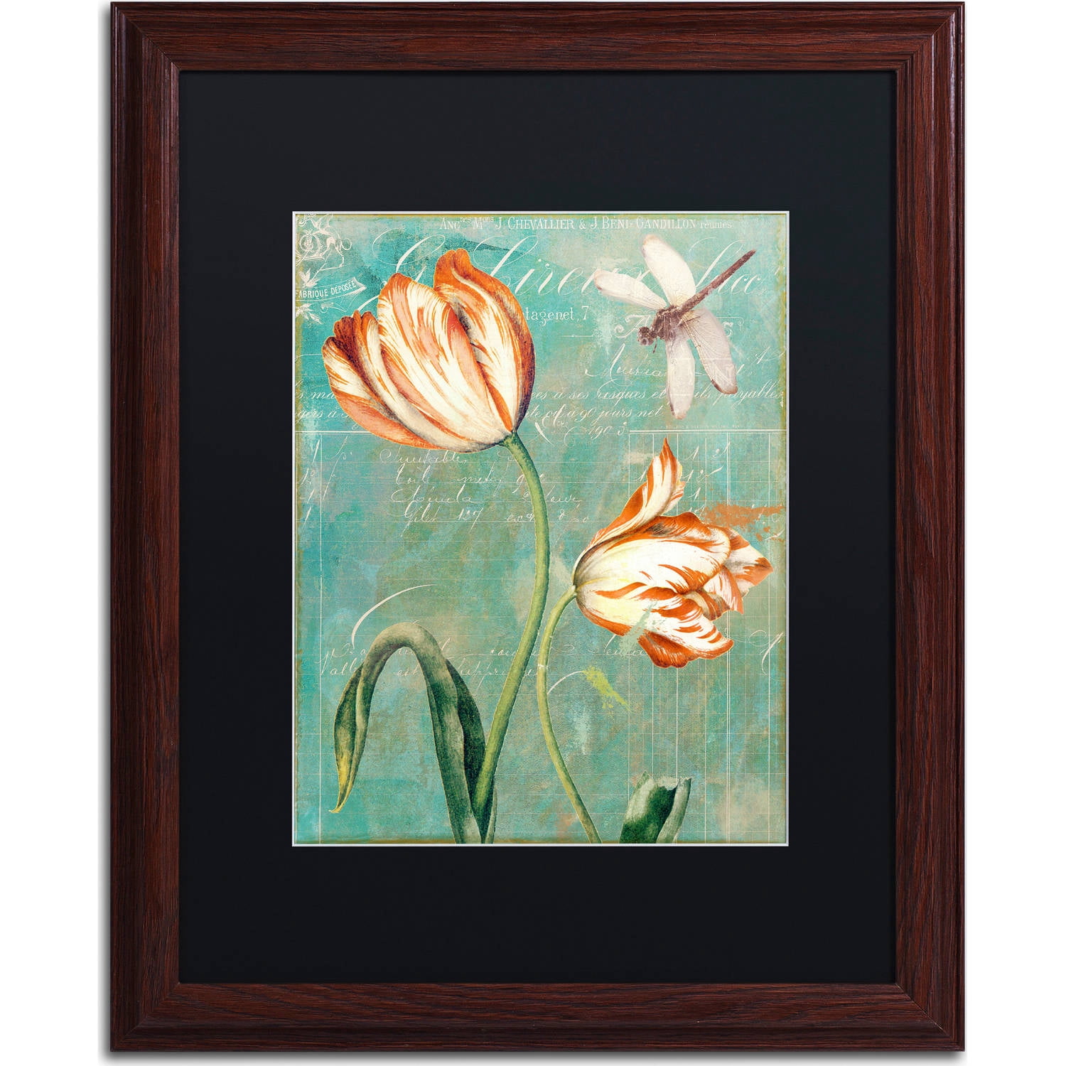 Trademark Fine Art "Tulips Ablaze I" Canvas Art by Color Bakery, Black Matte, Wood Frame
