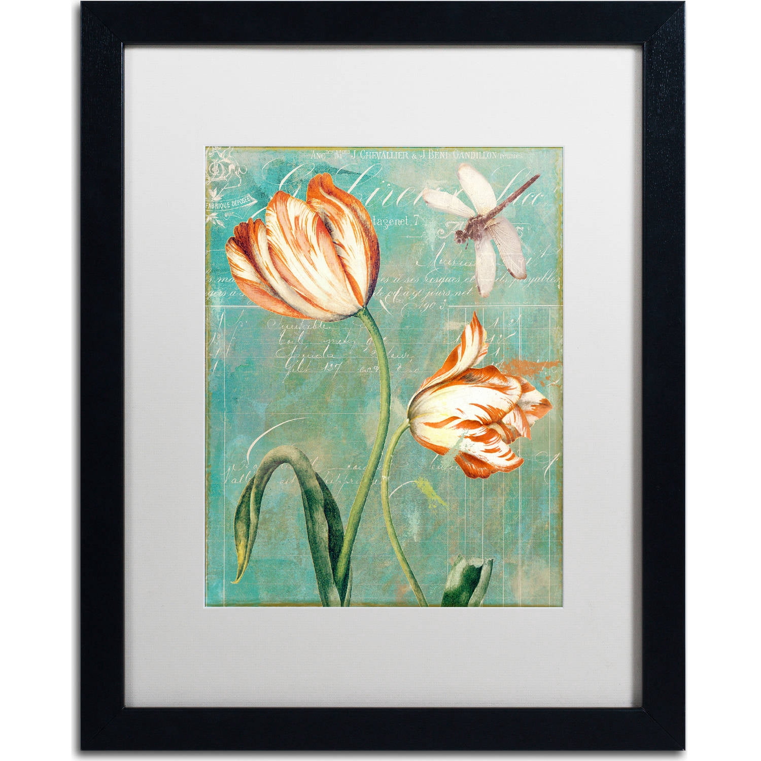 Trademark Fine Art "Tulips Ablaze I" Canvas Art by Color Bakery, White Matte, Black Frame
