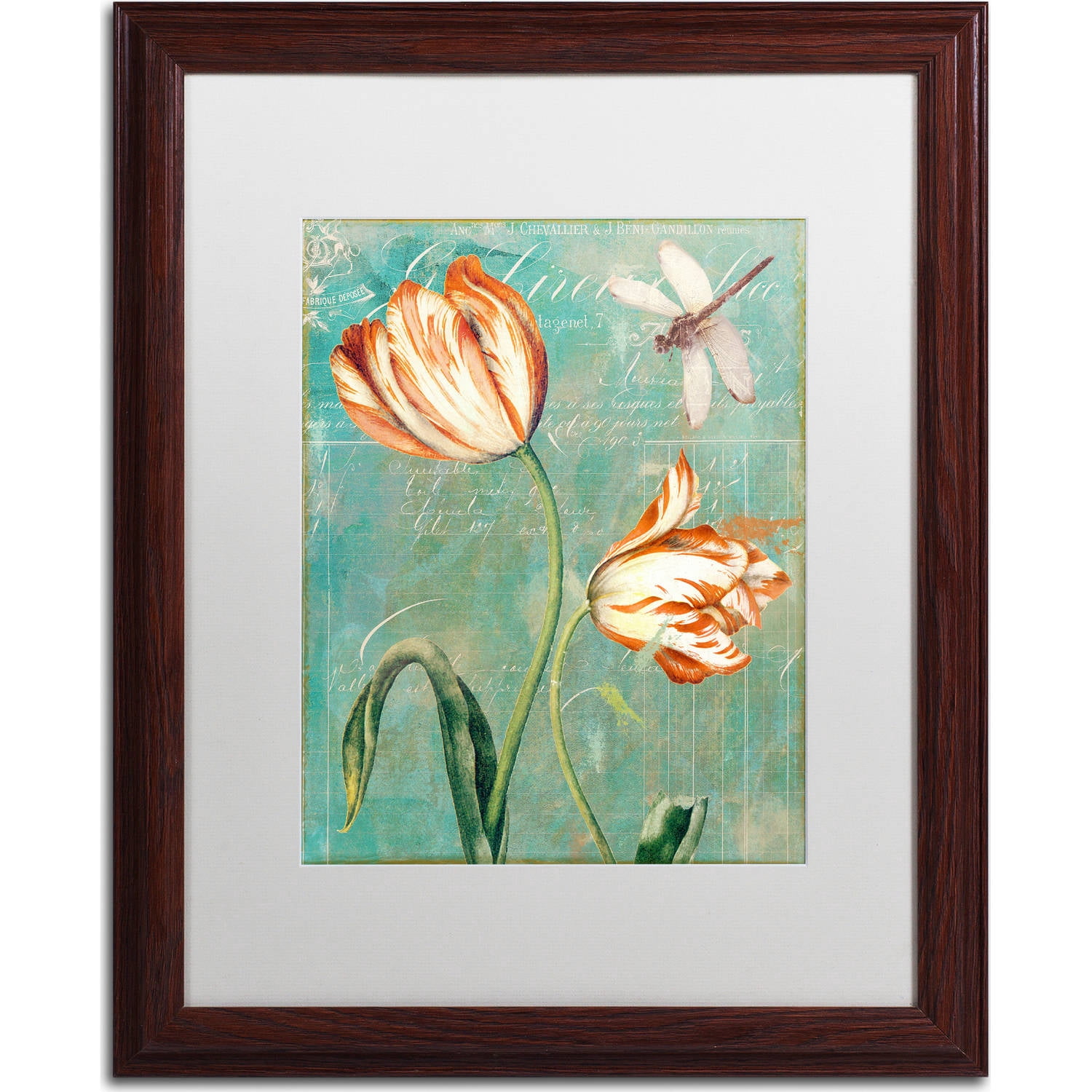 Trademark Fine Art "Tulips Ablaze I" Canvas Art by Color Bakery, White Matte, Wood Frame