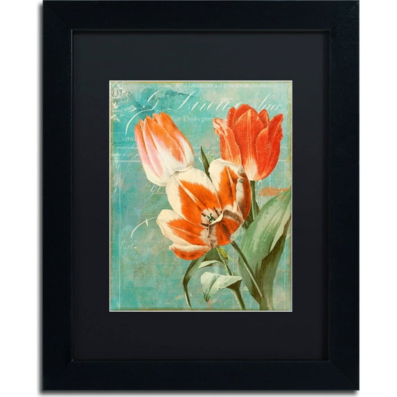 Trademark Fine Art "Tulips Ablaze II" Canvas Art by Color Bakery, Black Matte, Black Frame