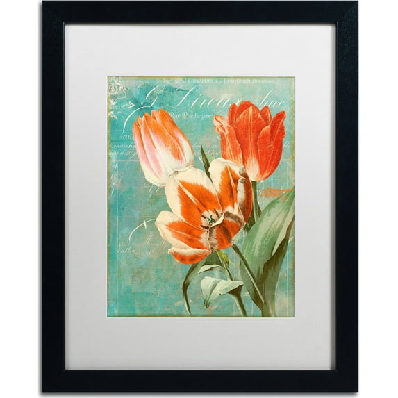 Trademark Fine Art "Tulips Ablaze II" Canvas Art by Color Bakery, White Matte, Black Frame
